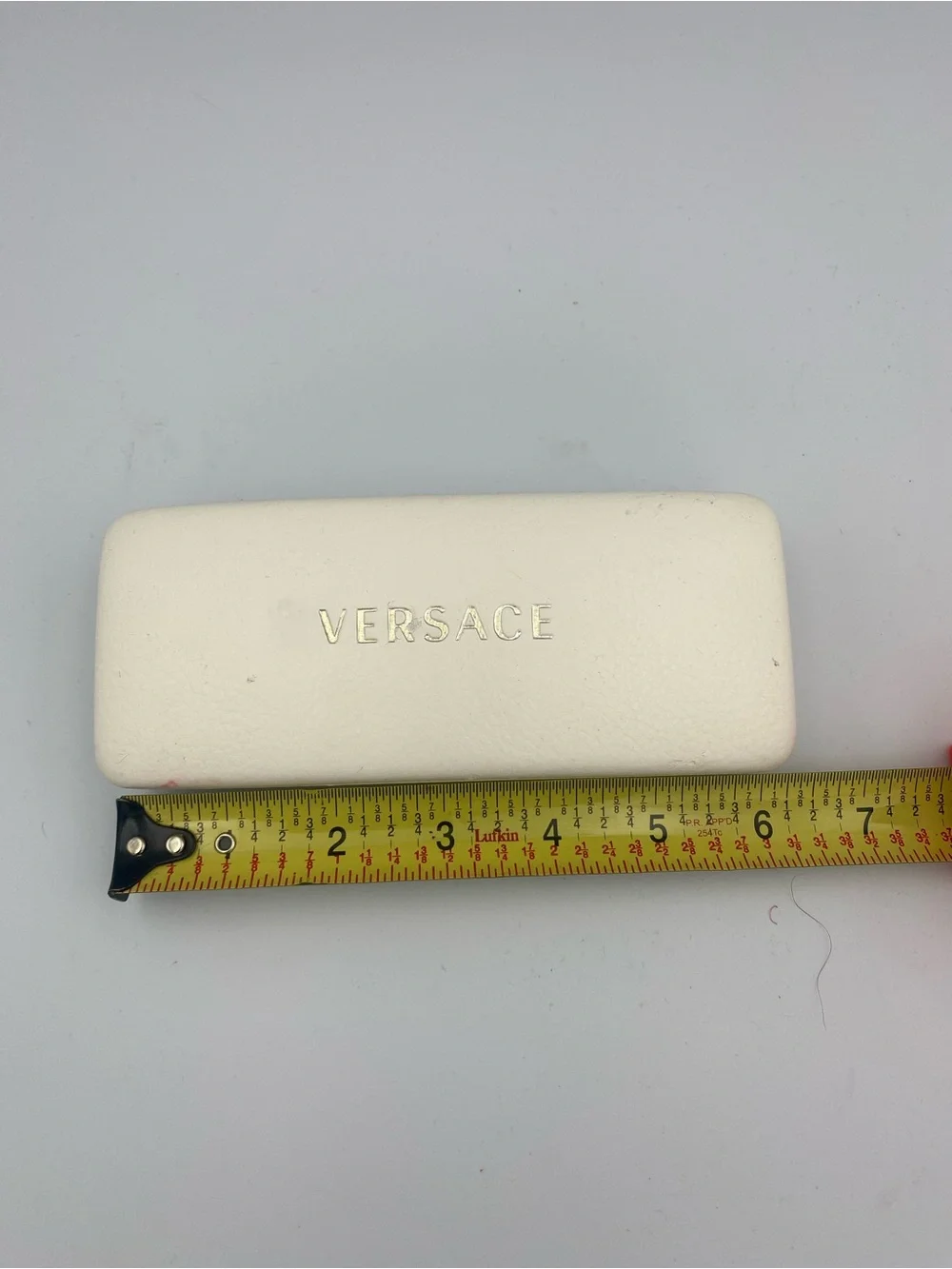 Versace Cream Sunglasses Case with Gold Logo
